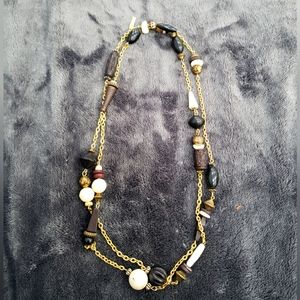 Uniquely Beaded Golden Necklace